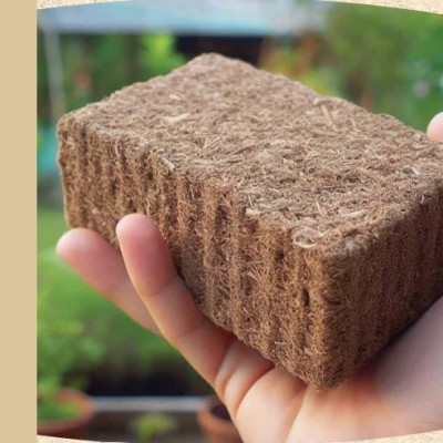 Coco Peat block size 30x30x12-14cm 6mm Sieved - Dumping (4Nos) Packing - 26Tons