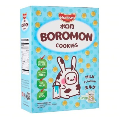 Monesco Boromon (Milk, Pudding, Tutti Frutti) 120gm x 24 units