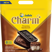 JULIE'S CHARM TIRAMISU FLAVOURED CREAM SANDWICH 172g x 12