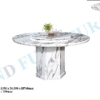 Marble Dining Table "L1350*D1350*H760  Lazy Susan : 750mm"