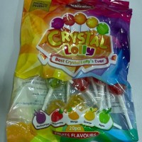 CRYSTAL LOLLY LOLLYPOP (MANGO, STRAWBERRY, BLACKCURRANT, ORANGE, GREEN APPLE FLAVOUR) 8GM x 20PCS x 50BAGS