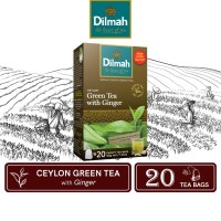 Dilmah Pure Ceylon Green Tea with Ginger 2g x 20 x 12