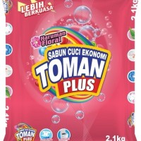 TOMAN PLUS DETERGENT POWDER - FLORAL ( 2.1KG x 8 PKT per BAG )