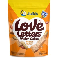 JULIE'S LOVE LETTERS WAFER CUBES PEANUT BUTTER 150g x 24