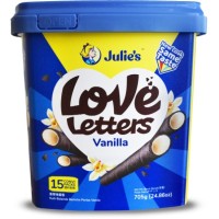 JULIE'S LOVE LETTERS VANILLA WAFER ROLLS 705g x 6